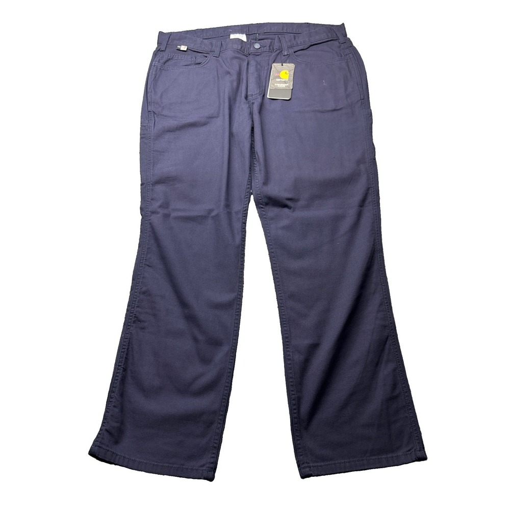 Carhartt Women FR Rugged Flex Canvas Pants CAT 2 Size 20 Navy Blue 102689-410